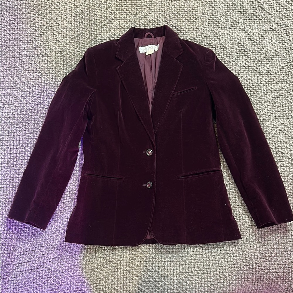 Women's Velvet Blazer - Purple